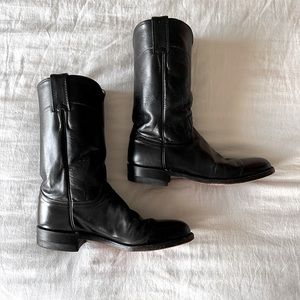 vintage black Justin roper cowboy boots- 6.5